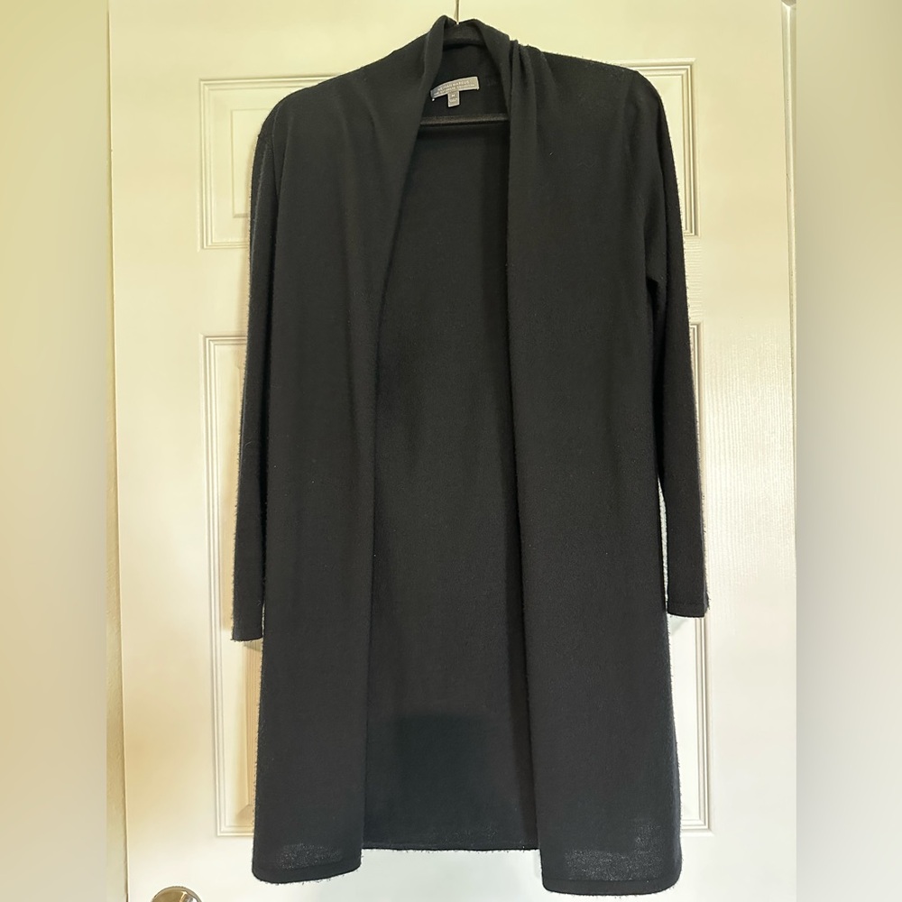 Neiman Marcus 100% Cashmere Black Open Front Cardigan Sweater Size M
